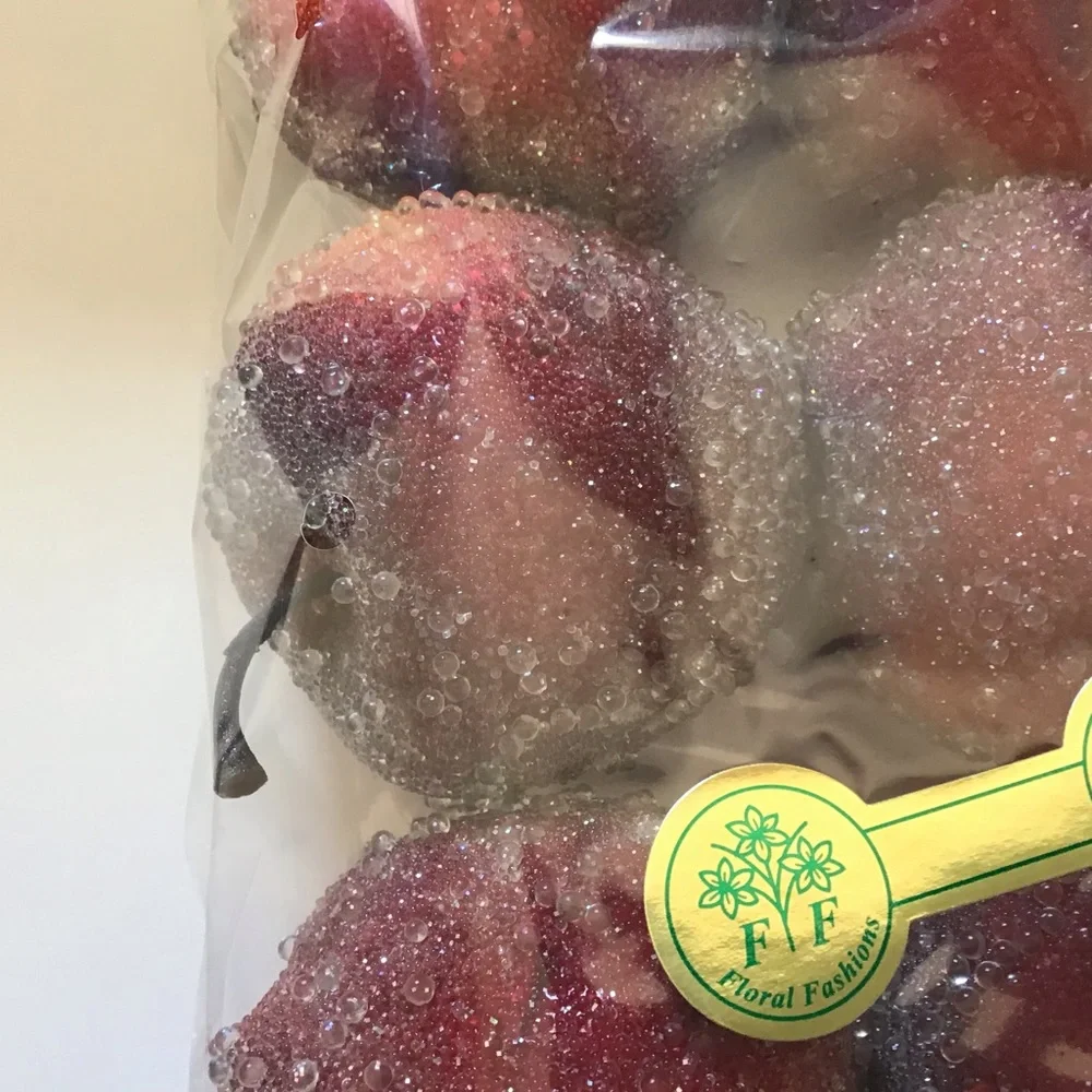 Artificial 4” Red Sugar Coated Apples in a 6 pack